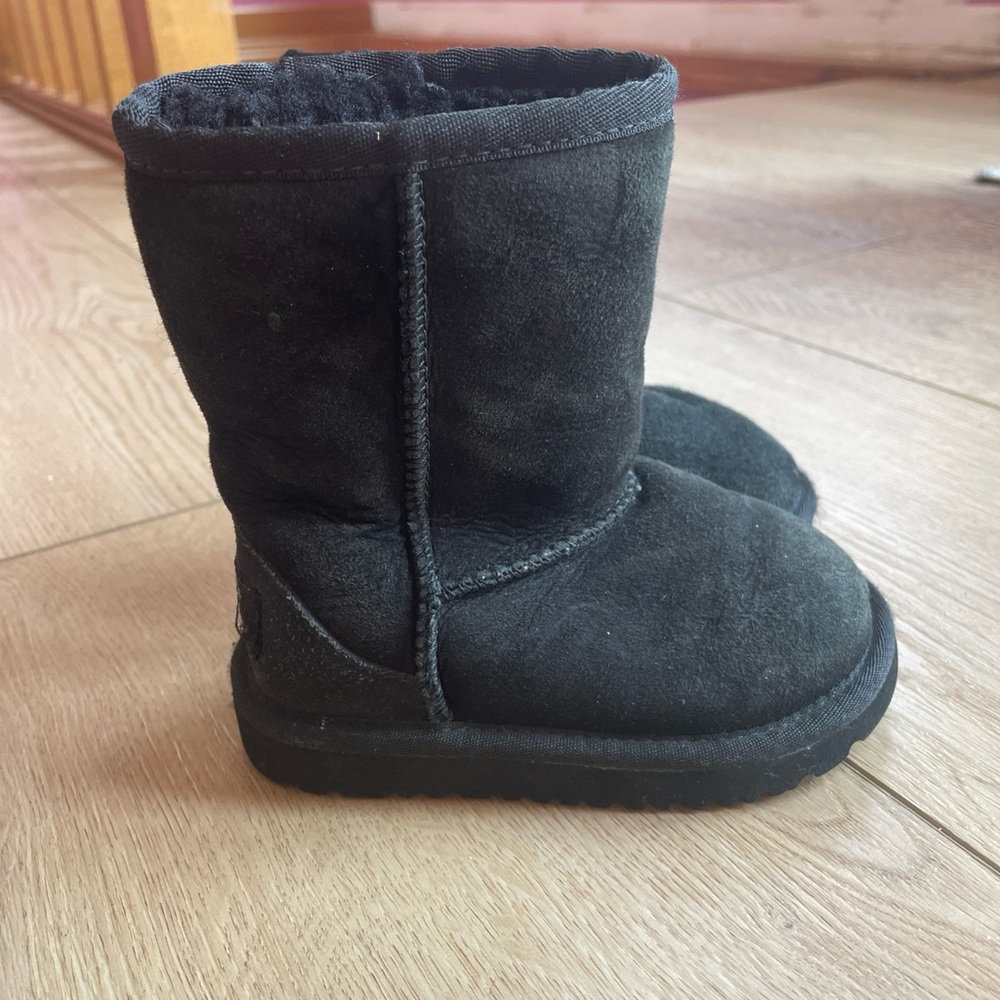 UGG Kids Black Classic Short Suede Boots